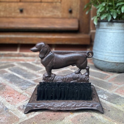 Selections Cast Iron Dachshund Dog Boot Brush Shoe Scraper 2