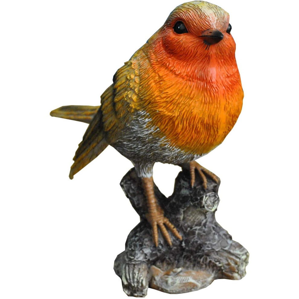 Robin on a Tree Stump Garden Ornament