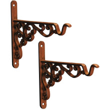 Cast Iron Decorative Hanging Basket Bracket 20cm (Set of 2)