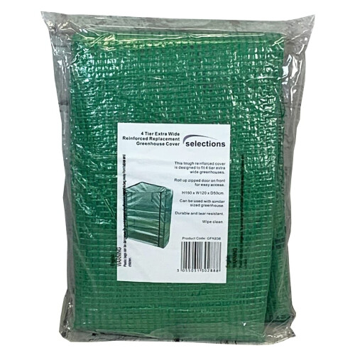 Selections 4 Tier Extra Wide Reinforced Replacement Greenhouse Cover