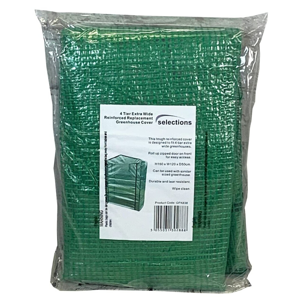Selections 4 Tier Extra Wide Reinforced Replacement Greenhouse Cover