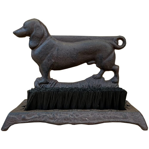 Selections Cast Iron Dachshund Dog Boot Brush Shoe Scraper