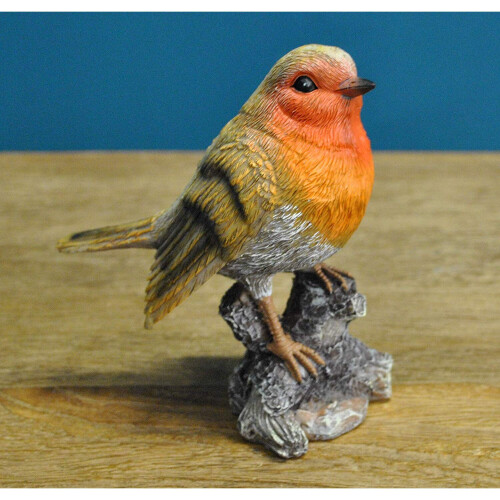 Selections Robin on a Tree Stump Garden Ornament 2