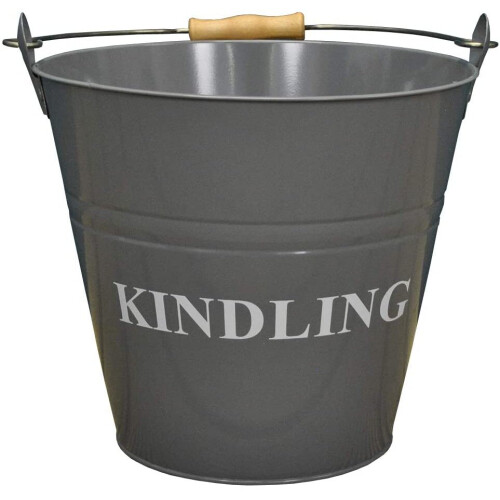 Selections Fireside Kindling Bucket in French Grey