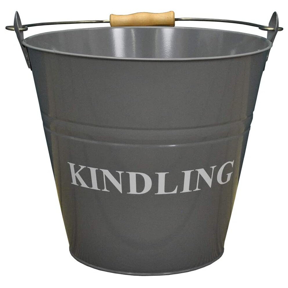 Fireside Kindling Bucket in French Grey