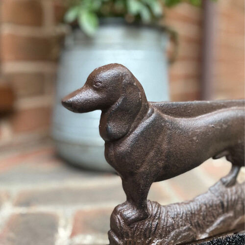 Selections Cast Iron Dachshund Dog Boot Brush Shoe Scraper 1