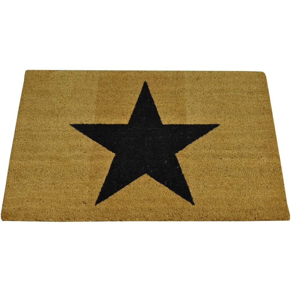 Large Charcoal Star Indoor & Outdoor Coir Doormat