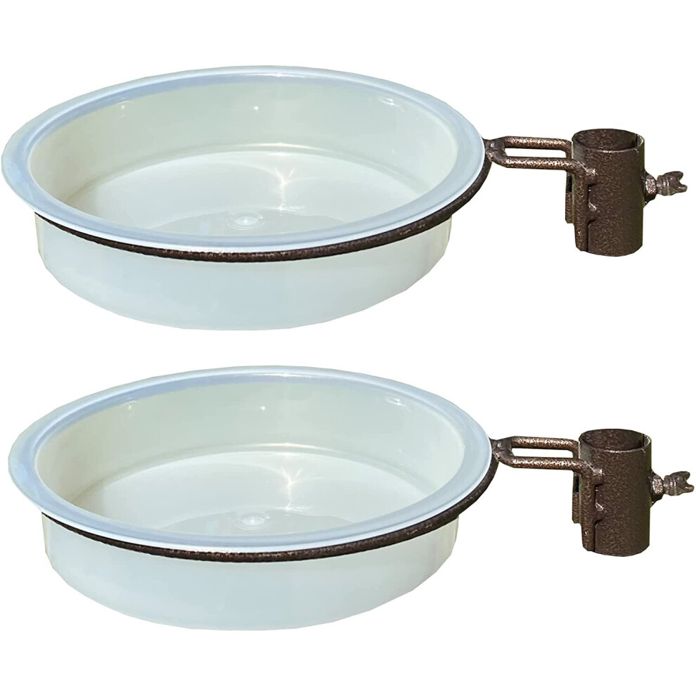 Water Dish & Bird Bath Bracket x 2 for Metal Bird Feeding Stations