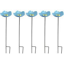 Cast Iron Wild Bird Forget Me Not Flower Dish Bird Feeders (Set of 5)