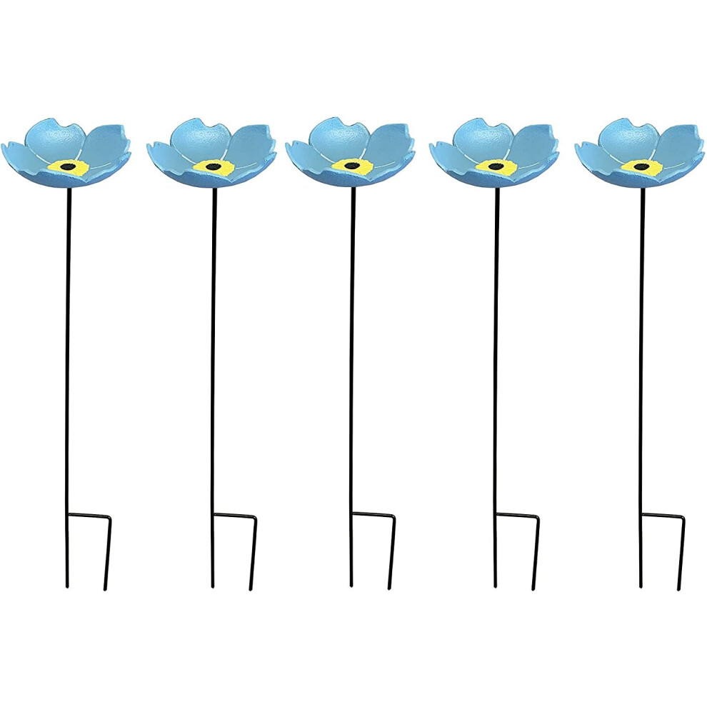 Selections Cast Iron Wild Bird Forget Me Not Flower Dish Bird Feeders (Set Of 5)