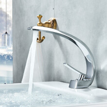 (Chrome) Chrome Orange Basin Faucets Modern Bathroom Mixer Tap Brass Washbasin Faucet Single Handle Single Hole Elegant Crane Tap