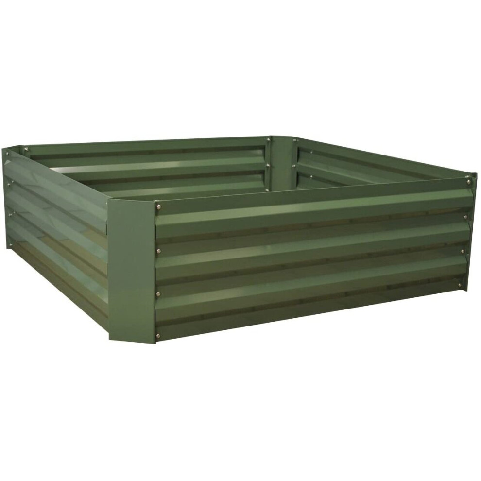 Selections Metal Raised Garden Vegetable Bed In (100Cm X 30Cm) Green