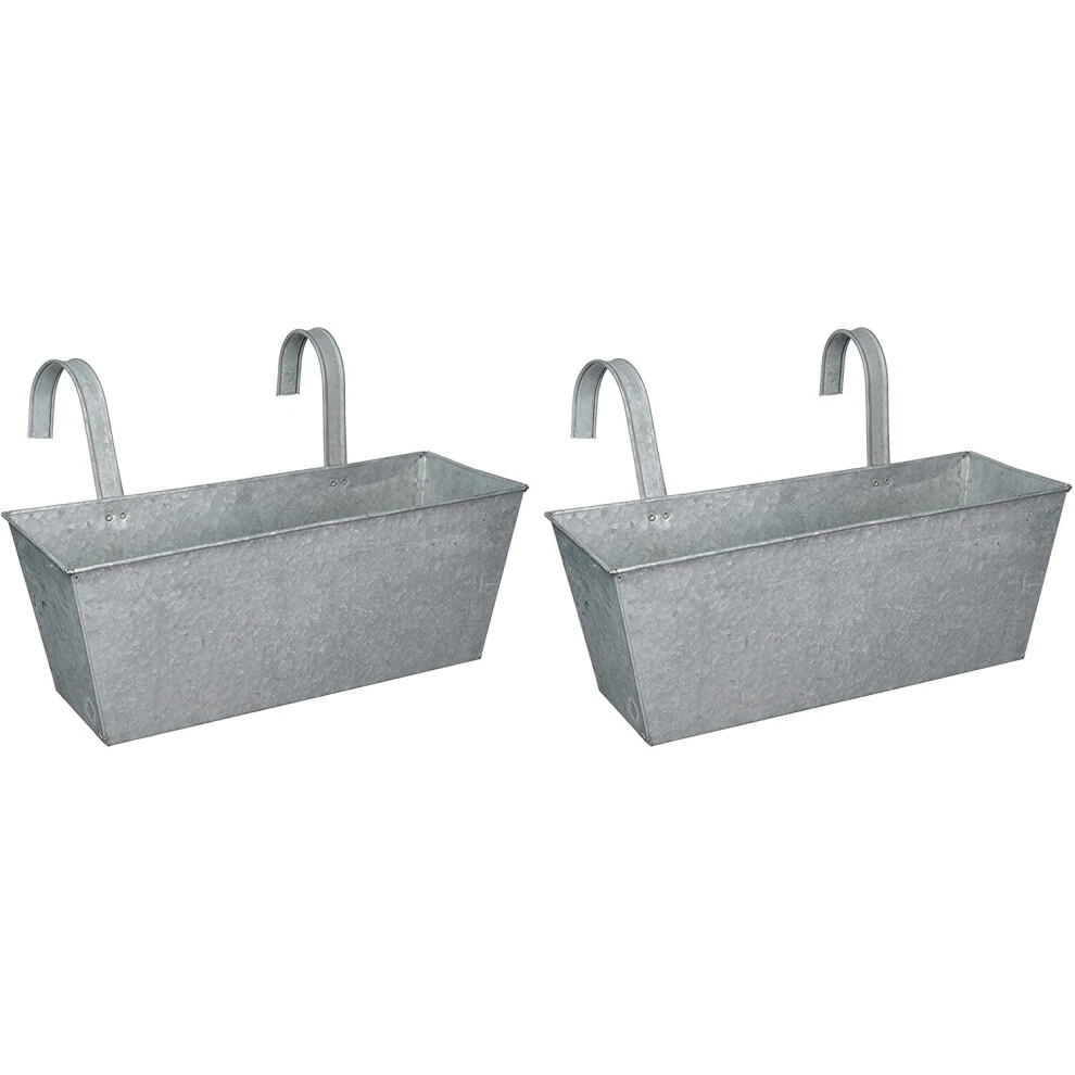 Zinc Balcony Hanging Garden Planters (Set of 2)