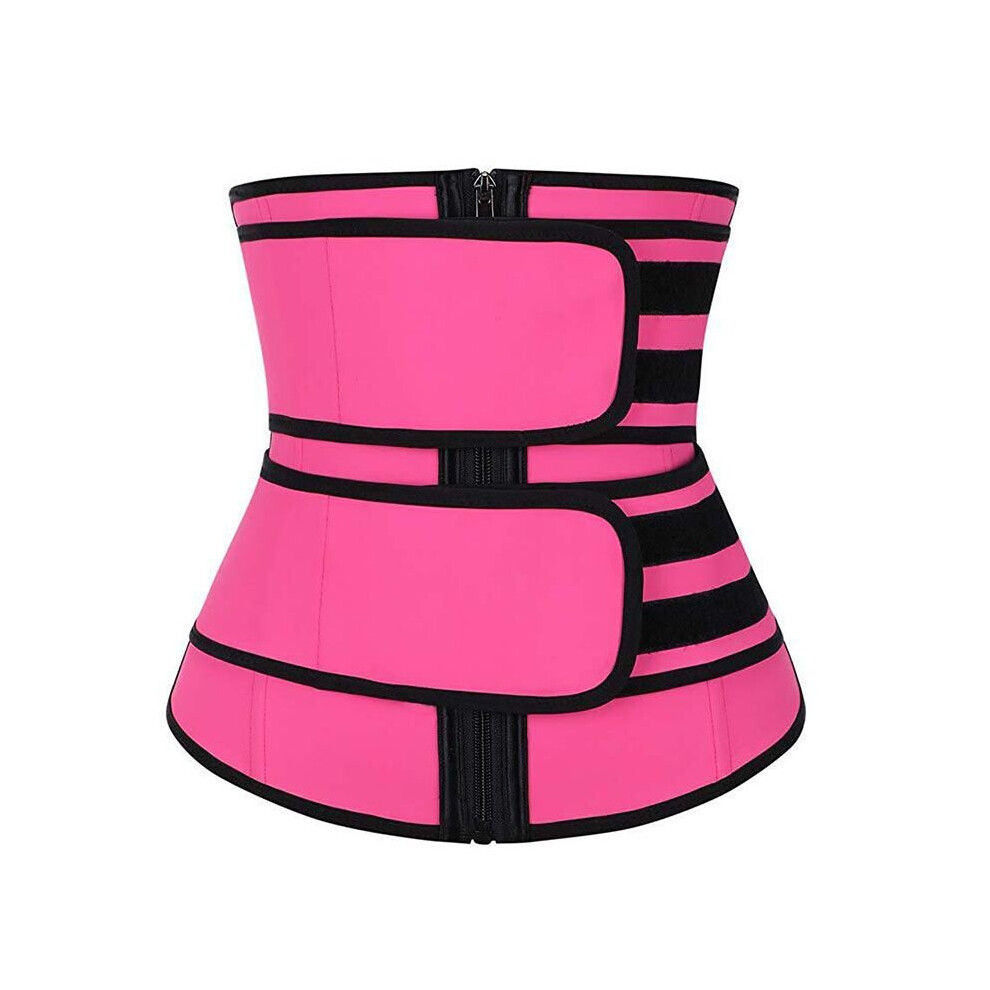 (Pink, 2XL) Sauna Sweat Body Shaper Tummy Control Slimmer Women Waist Trainer Neoprene Belt