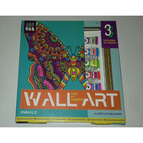 Wall Art Paint By Numbers -Animals 3 Canvases To Create