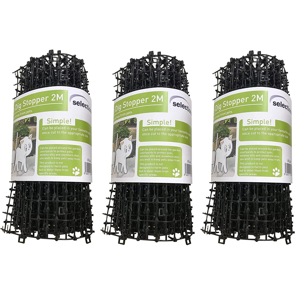 Set of 3 x Plant Prickle Strip Dig Stopper Anti Dog and Cat Protection (2m x 30cm)