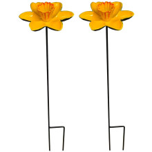 Cast Iron Daffodil Bird Feeder Flower Dish (Set of 2)