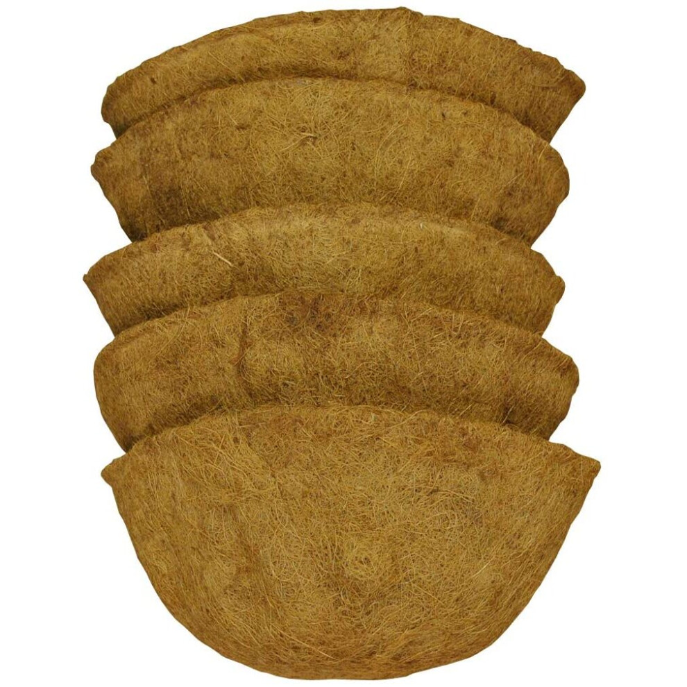 Pack of 5 Round Coco Hanging Basket Planter Liner (35cm)