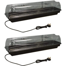 Set of 2 Jumbo Electric Heated Windowsill Plant & Seed Propagators (80cm)