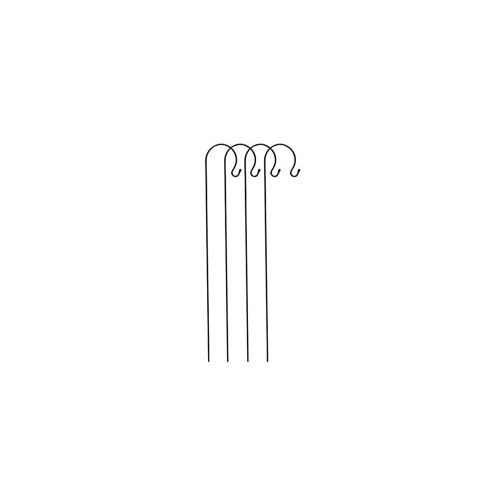 4 x Shepherds Crook Black Metal Garden Border Hooks (1.2m)