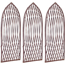 Set of 3 Willow Lattice Trellis With Gothic Top (120cm x 45cm)