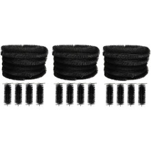 60 Metres Black Gutter Brush Leaf Guard with 12 Drain Guard Plugs