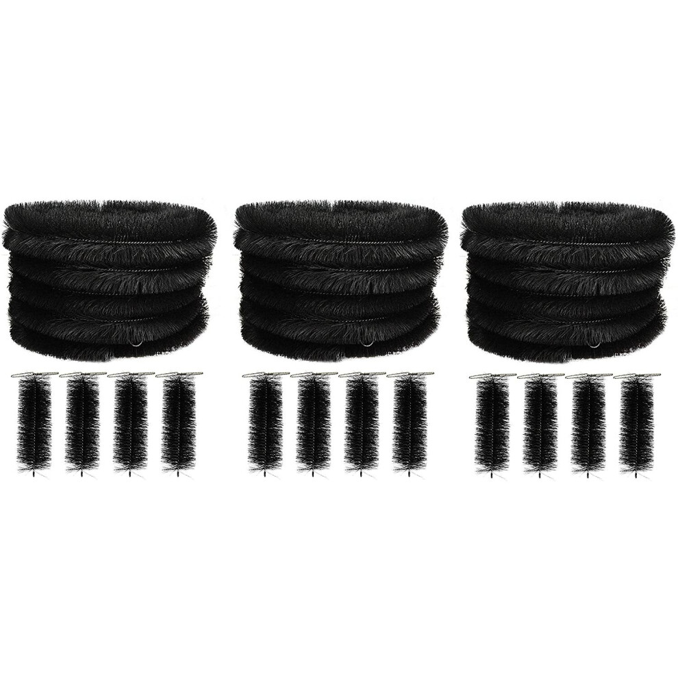 60 Metres Black Gutter Brush Leaf Guard with 12 Drain Guard Plugs