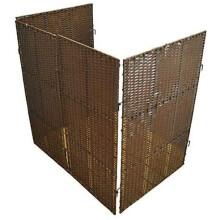 Rattan Effect Wheelie Bin Screen (Double)