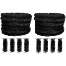 40 Metres Black Gutter Brush Leaf Guard with 8 Drain Guard Plugs