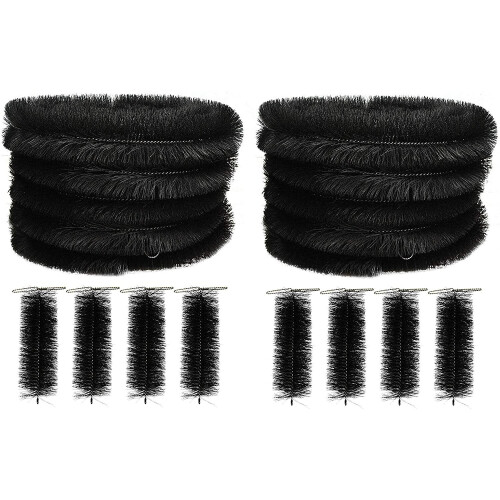 Selections 40 Metres Black Gutter Brush Leaf Guard with 8 Drain Guard Plugs