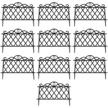 Set of 10 Plastic Lawn Edging Lattice Panels (45cm x 35cm)