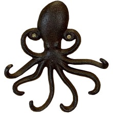 Octopus Wall Hook Rack in Cast Iron