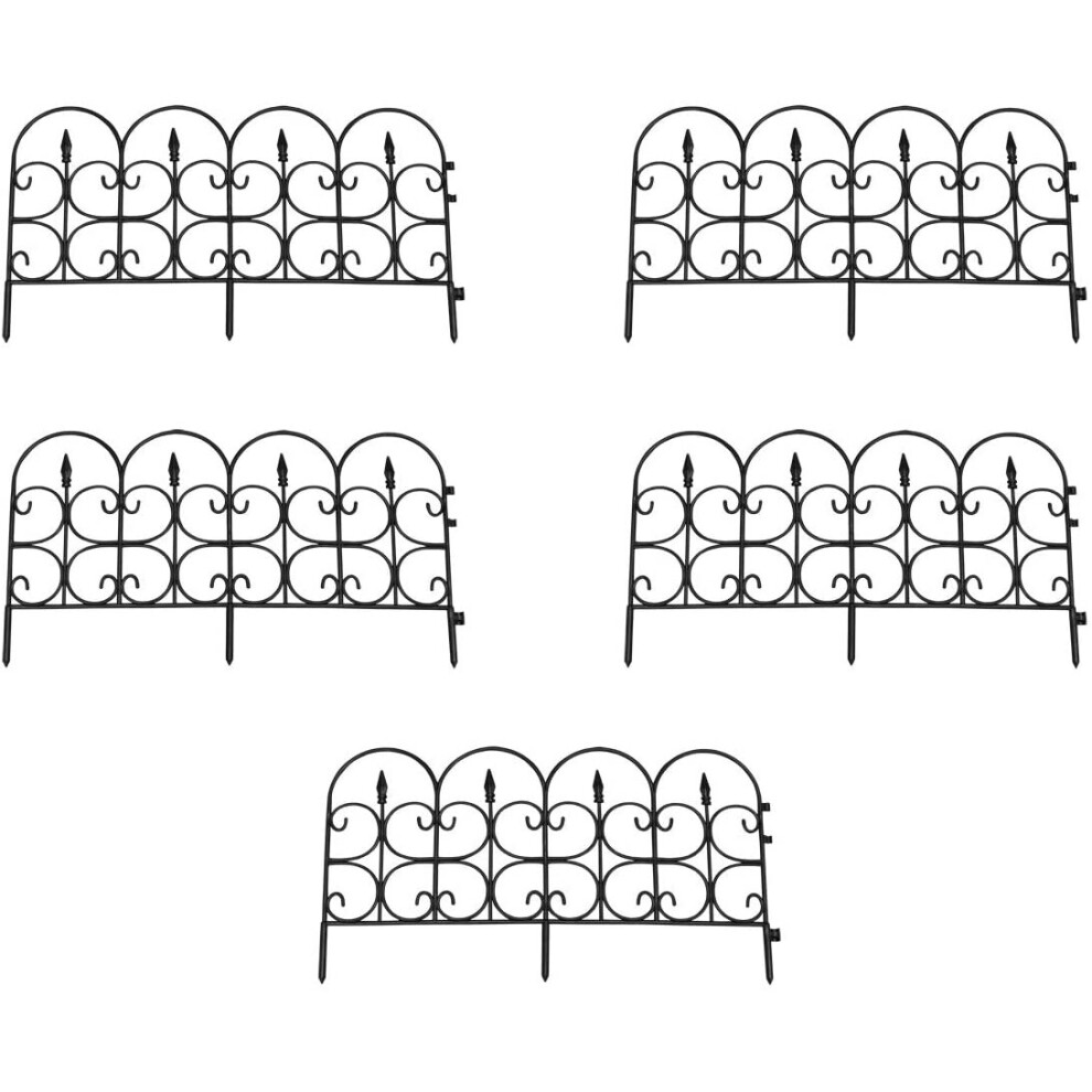 Hampton Black Plastic Lawn Edging (59cm x 32cm) - 5 Panels