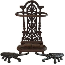 Cast Iron Umbrella Stand & Two Cast Iron Beetle Boot Jacks