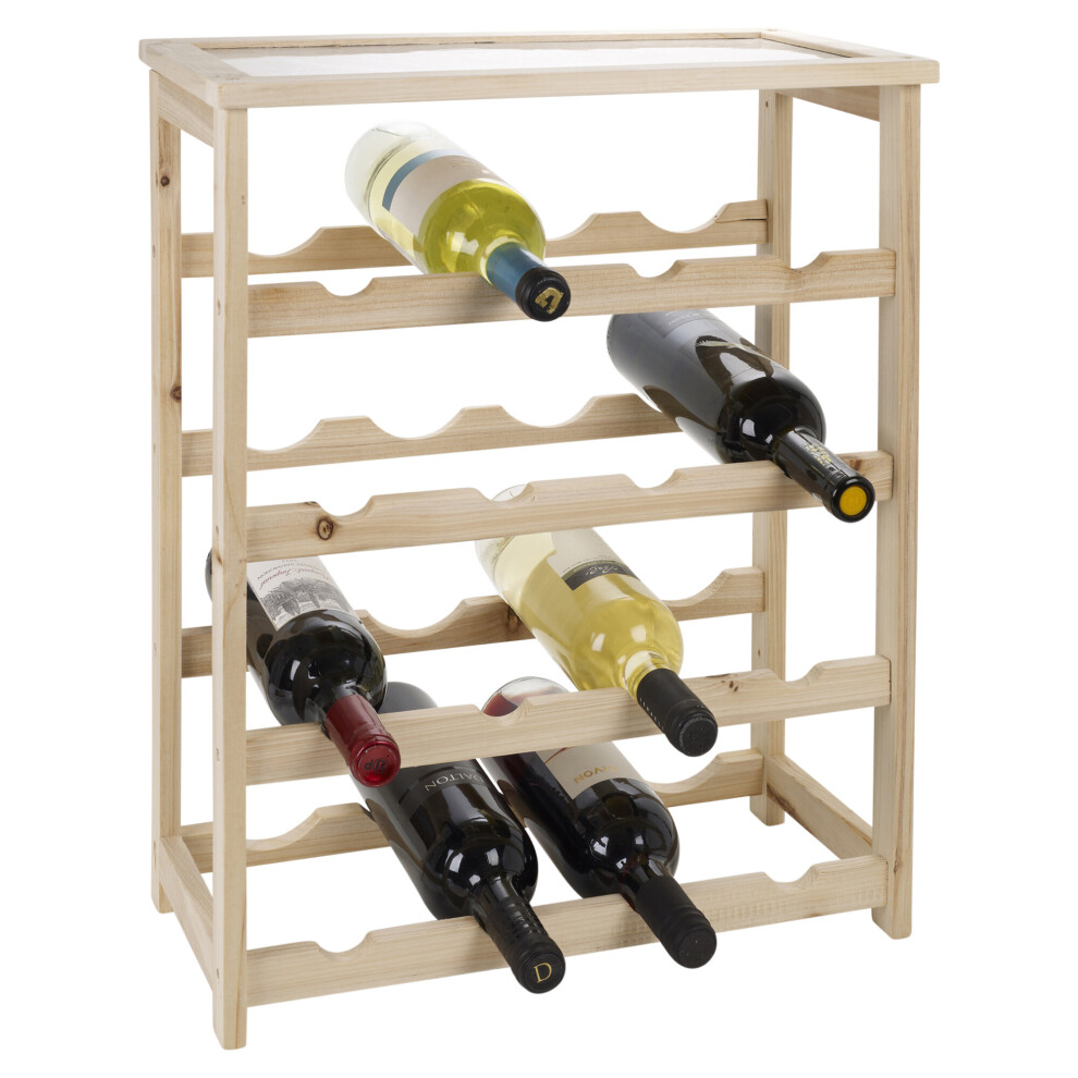 16 Bottle Wooden Wine Rack Holder Storage Display Shelf Side Cabinet