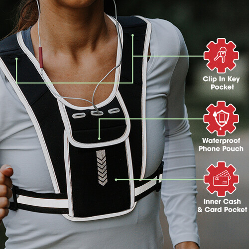 Running Vest Phone Holder Reflective Print 2