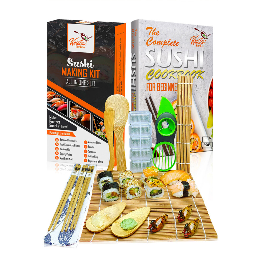 Krista's Kitchen Sushi Making Kit Sushi Maker Set With Beginners Book
