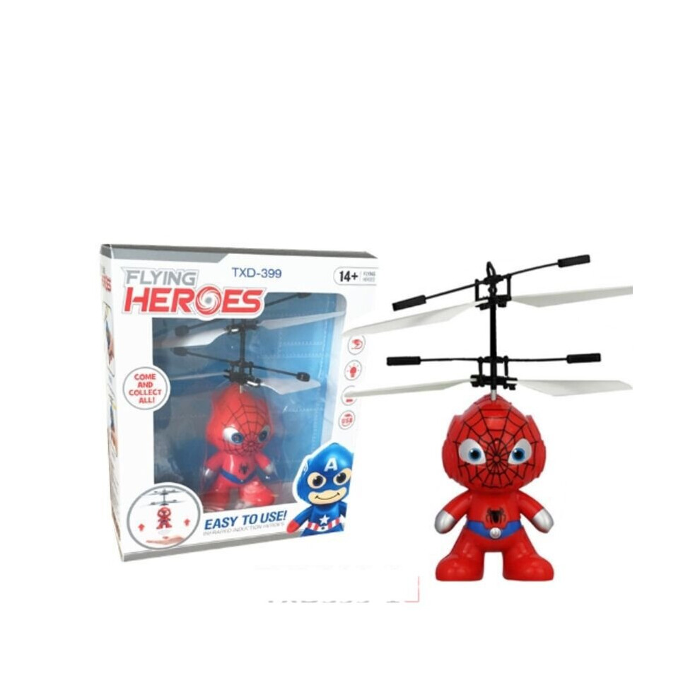 (Red) Superhero Iron Man Spiderman Batman Rc Flying Remote Control Aircraft Airplane Red