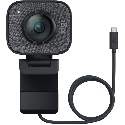 Logitech Logitech StreamCam Web Camera, 1080P HD 60fps Streaming Webcam with USB-C and Built-in Microphone, Graphite - Black