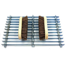 3067 2-in-1 Metal Door Mat & Boot Scraper - Mud Remover, Galvanized 50x32cm, Includes 2 Stiff Brushes