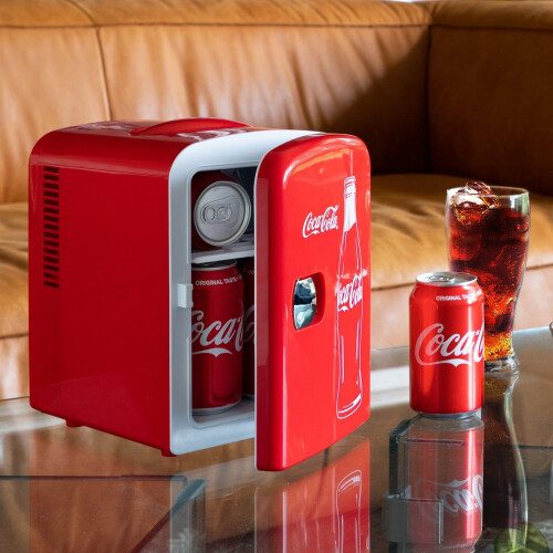 Coca Cola Coke Mini Fridge For Bedrooms 4L Small Fridge 6 Can Table Top Fridge 2