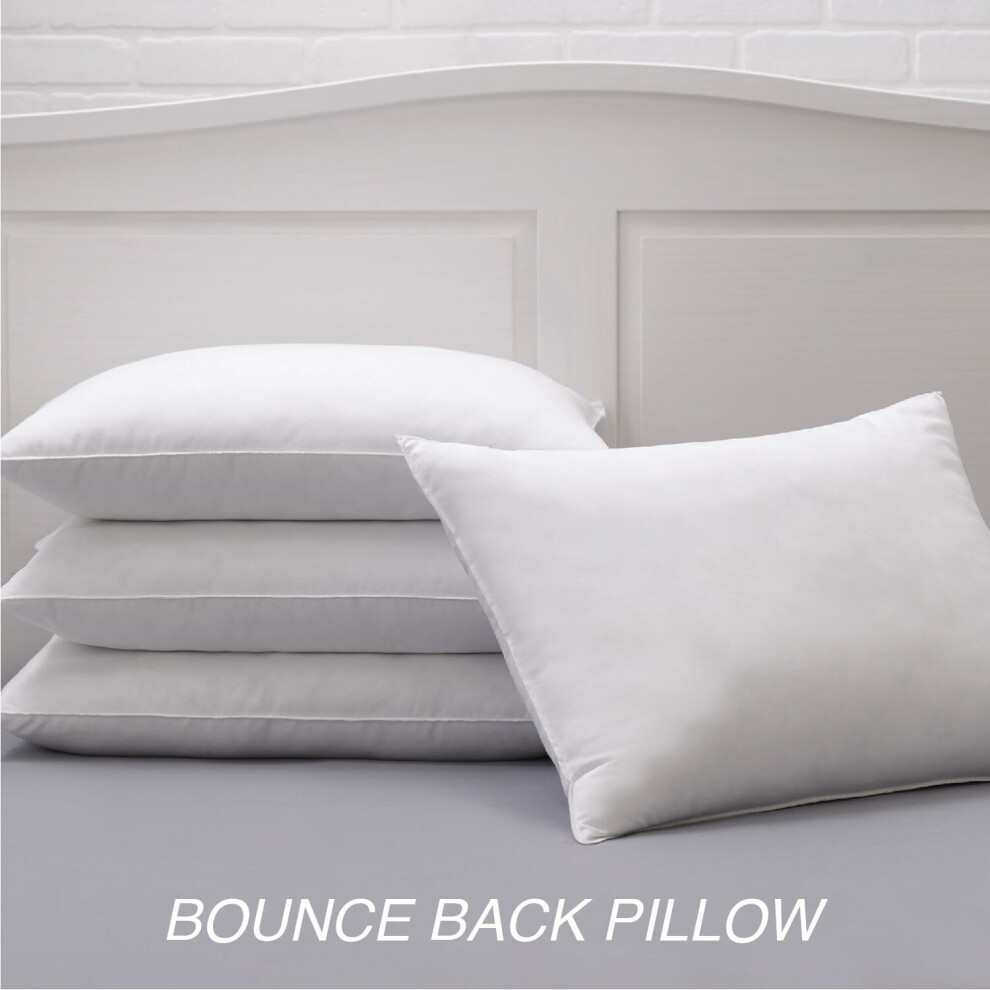 (BOUNCE BACK PILLOW, PACK OF 4) Ultra Soft Pillows Memory Foam Stripe Bounce Back