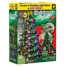 Christmas Lights Tree RGB String Lamp Twinkle Real Lighting 48 LED