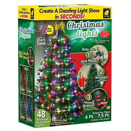 Christmas Lights Tree RGB String Lamp Twinkle Real Lighting 48 LED