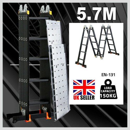 Multi-Purpose 5.7M Aluminium Portable Telescopic Ladder Platform