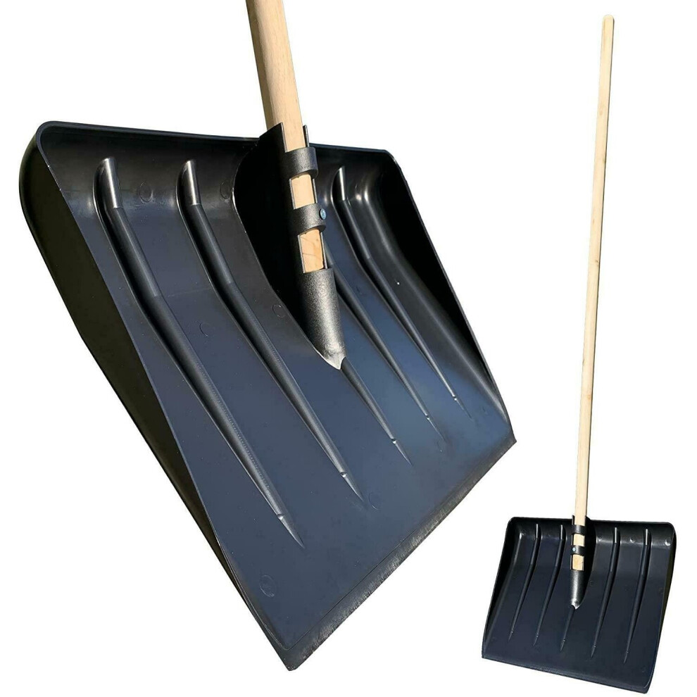 120cm Snow Shovel Heavy Duty Plastic Scoop Pusher Mucking Out Garden