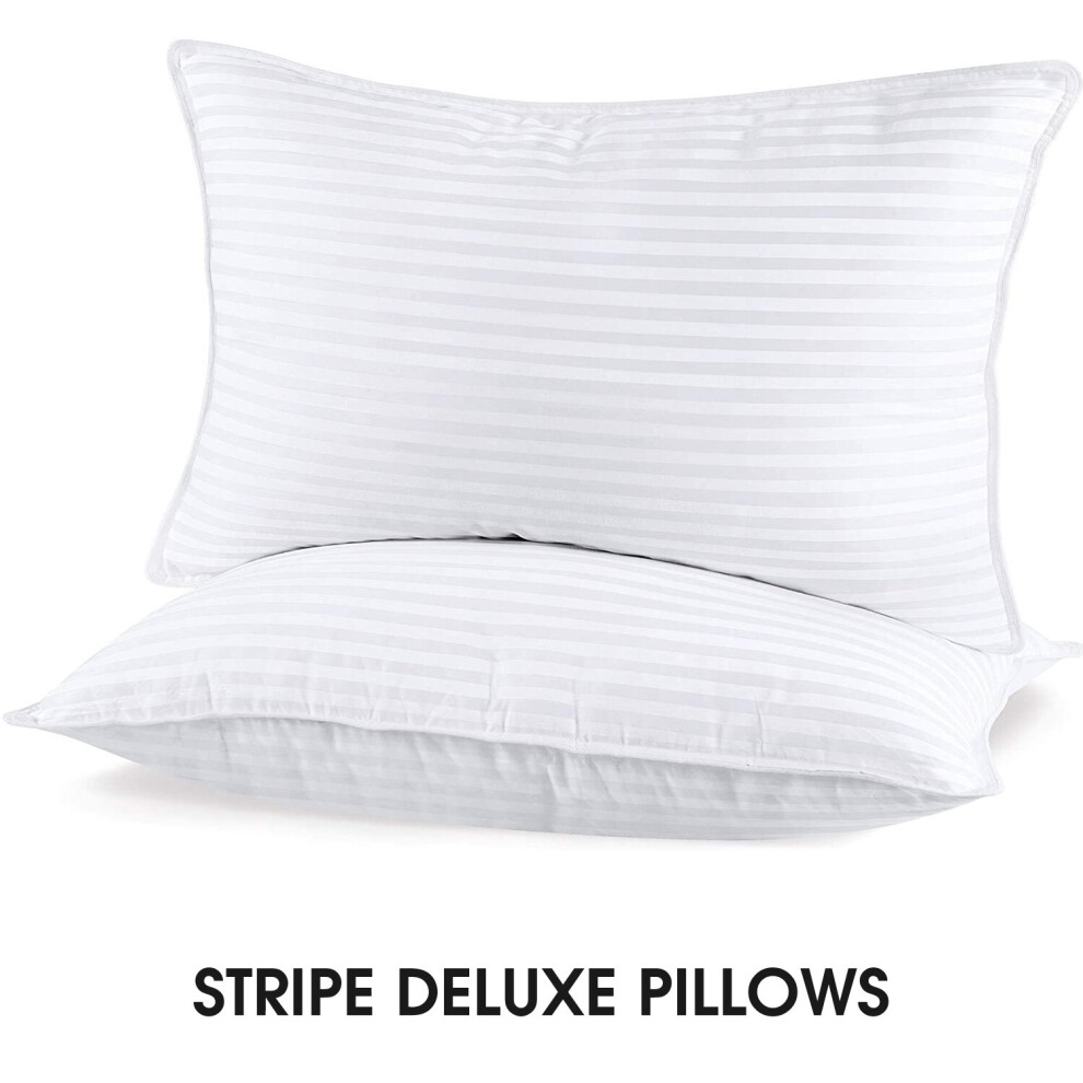 Supreme Bedding Ltd (Stripe Pillow, Pack Of 4) Ultra Soft Pillows Memory Foam Stripe Bounce Back