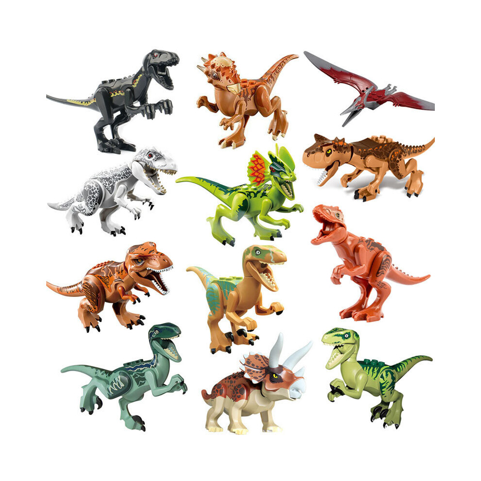 12PCS Dinosaurs For Children and Boys Assembling Building Blocks