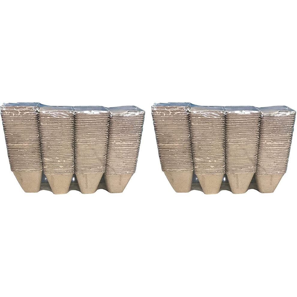 288 x 8cm Eco Square Fibre Biodegradable and Compostable Plant Pots