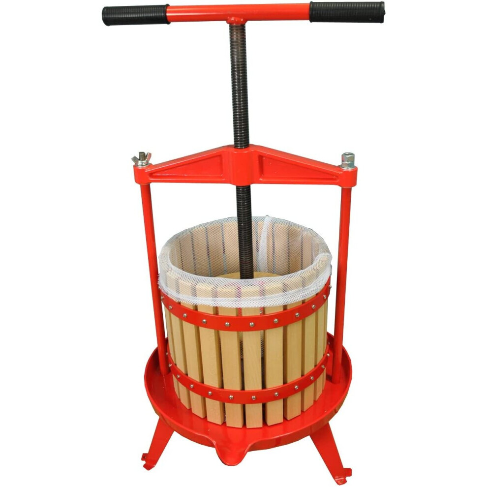 12 Litre Traditional Fruit and Apple Cider Press with Cross Bar and T Handle